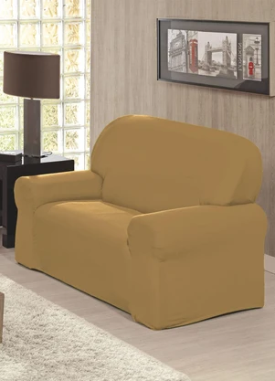 Lar e Lazer - Capa de Sofá 2 e 3 Lugares Dourado 2 Peças - LAR E LAZER