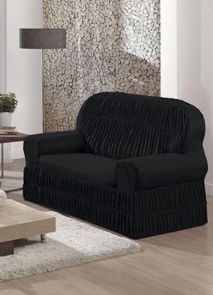 Lar e Lazer - Capa de Sofá 2 e 3 Lugares Preto 2 Peças - LAR E LAZER