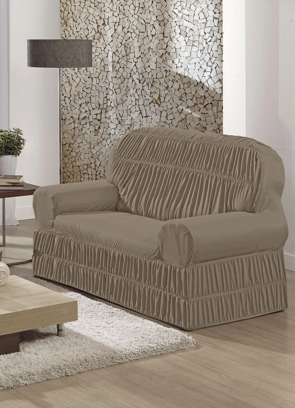 Lar e Lazer - Capa de Sofá 2 e 3 Lugares Terracota 2 Peças