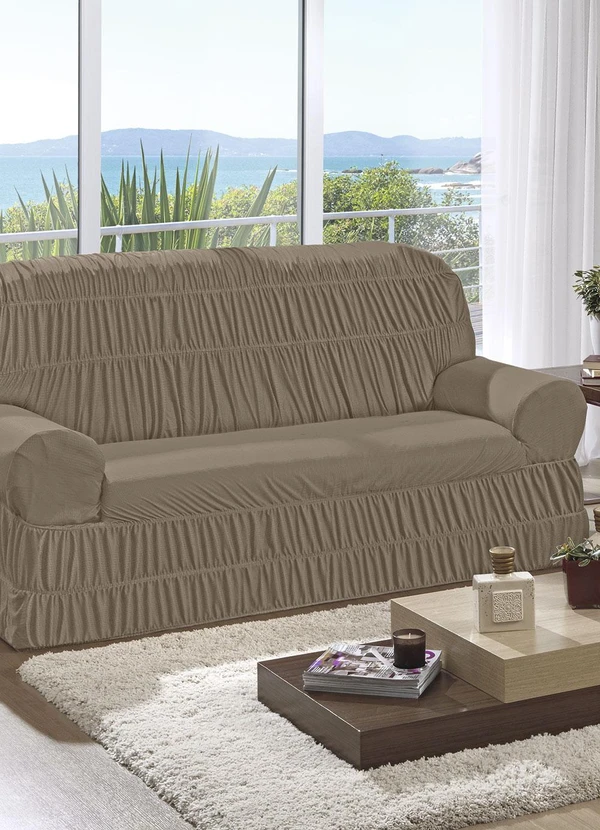 Lar e Lazer - Capa de Sofá 2 e 3 Lugares Terracota 2 Peças 2