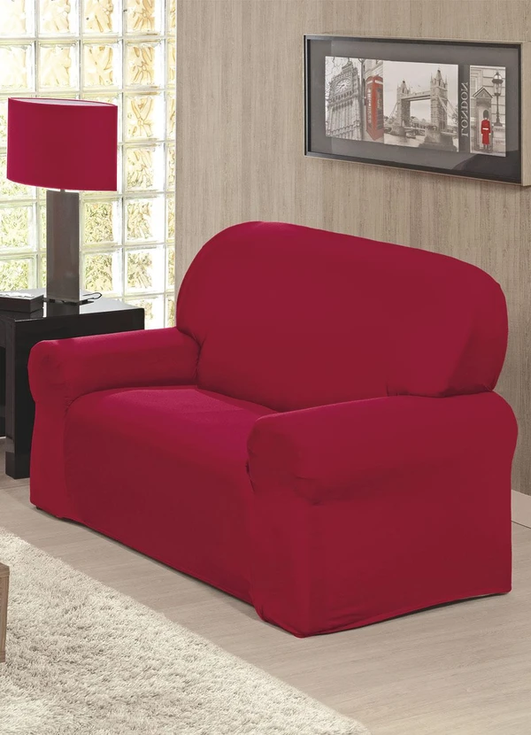 Lar e Lazer - Capa de Sofá 2 e 3 Lugares Vermelho 2 Peças