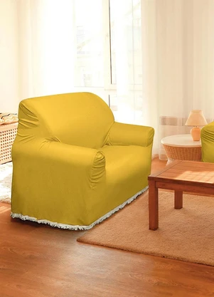 Lar e Lazer - Capa para Sofá 2 e 3 Lugares Mostarda 2 Peças - LAR E LAZER