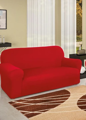 Lar e Lazer - Capa para Sofá 2 e 3 Lugares Vermelha 2 Peças - LAR E LAZER