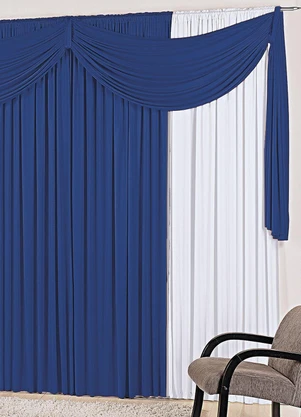 Lar e Lazer - Cortina com Bandô Azul Royal 300x170 cm - LAR E LAZER