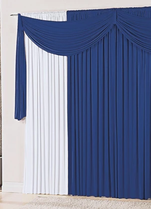 Lar e Lazer - Cortina com Bandô Azul Royal 400x230 cm - LAR E LAZER