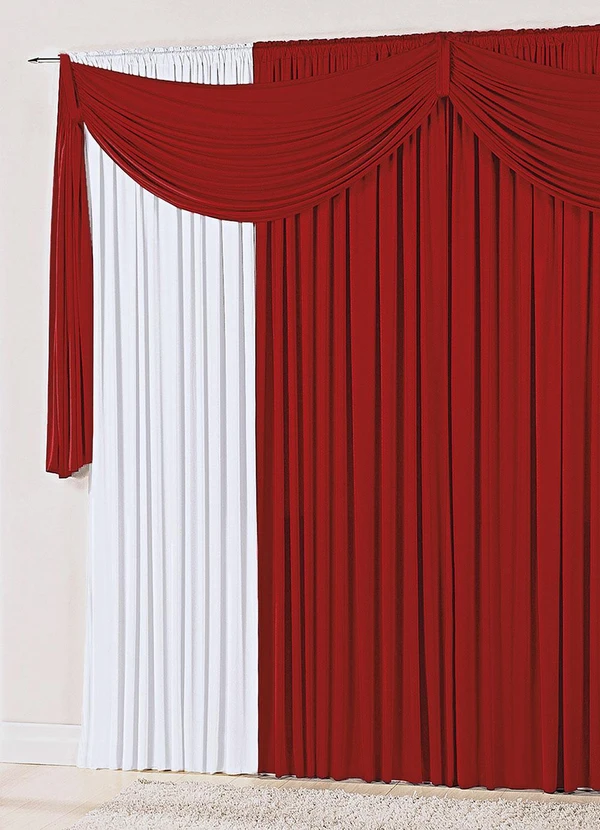 Lar e Lazer - Cortina com Bandô Vermelha 400x230 cm