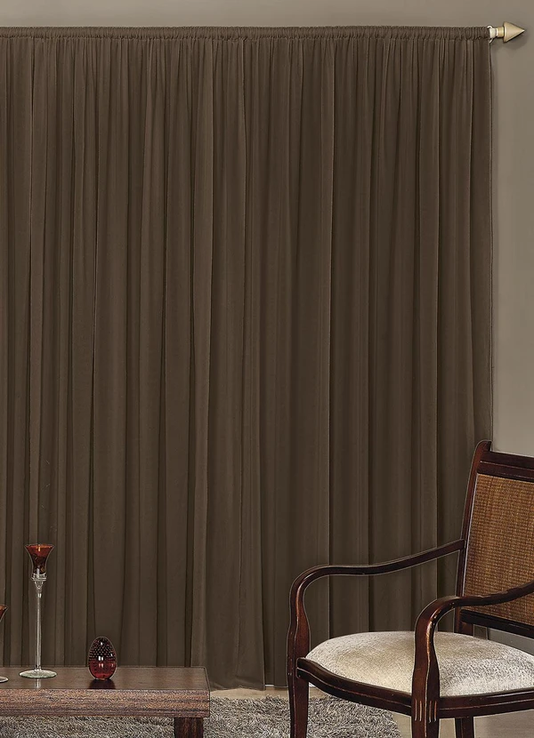 Lar e Lazer - Cortina Modena Marrom 400x230 cm 2