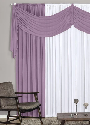 Lar e Lazer - Cortina Thayna Lilás 300x170 cm - LAR E LAZER