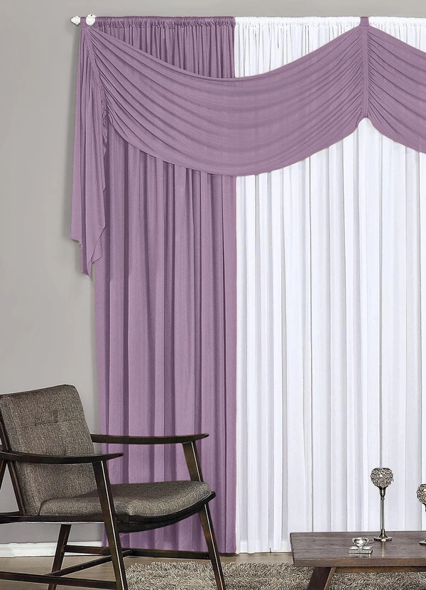 Lar e Lazer - Cortina Thayna Lilás 400x230 cm