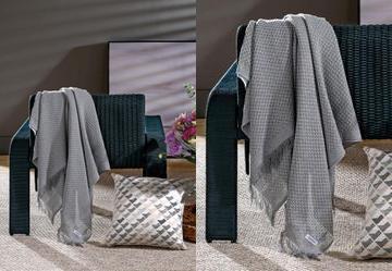 Manta B�zios Cinza 120x145 cm