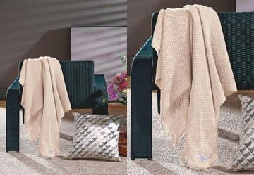 Manta B�zios Marfim 120x145 cm