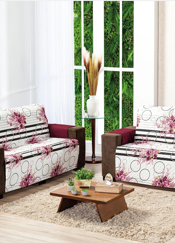 Lar e Lazer - Protetor de Sofá 2 e 3 Lugares Rosê 2 Peças