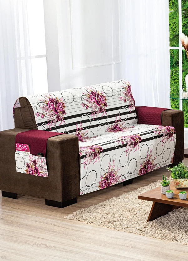 Lar e Lazer - Protetor de Sofá 2 e 3 Lugares Rosê 2 Peças 2