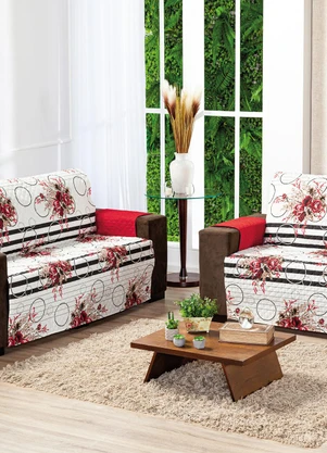 Lar e Lazer - Protetor de Sofá 2 e 3 Lugares Vermelho 2 Peças - LAR E LAZER