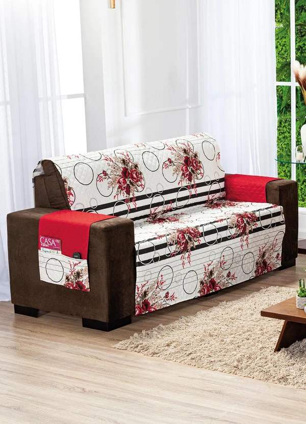 Lar e Lazer - Protetor de Sofá 2 e 3 Lugares Vermelho 2 Peças 2