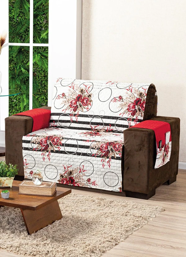 Lar e Lazer - Protetor de Sofá 2 e 3 Lugares Vermelho 2 Peças 3