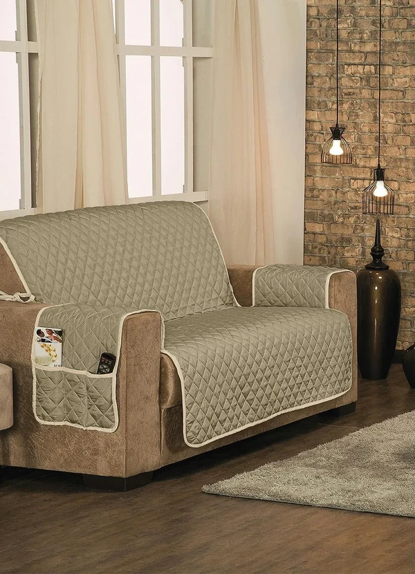 Lar e Lazer - Protetor para Sofá 2 e 3 Lugares Bege 2 Peças