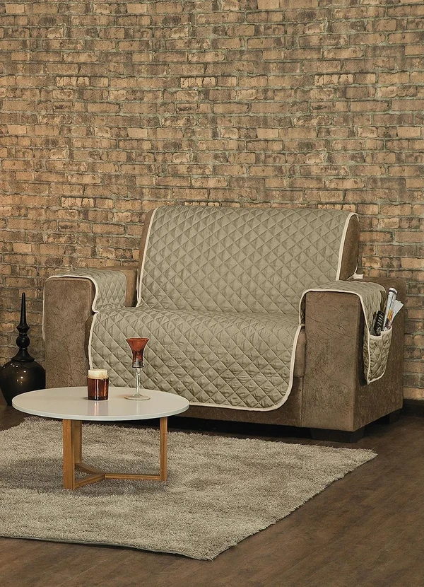 Lar e Lazer - Protetor para Sofá 2 e 3 Lugares Bege 2 Peças 2