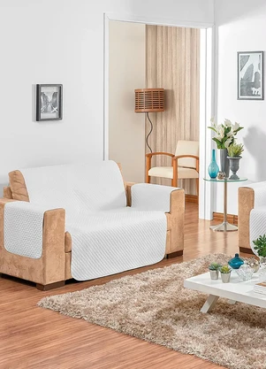 Lar e Lazer - Protetor para Sofá 2 e 3 Lugares Branco 2 Peças - LAR E LAZER