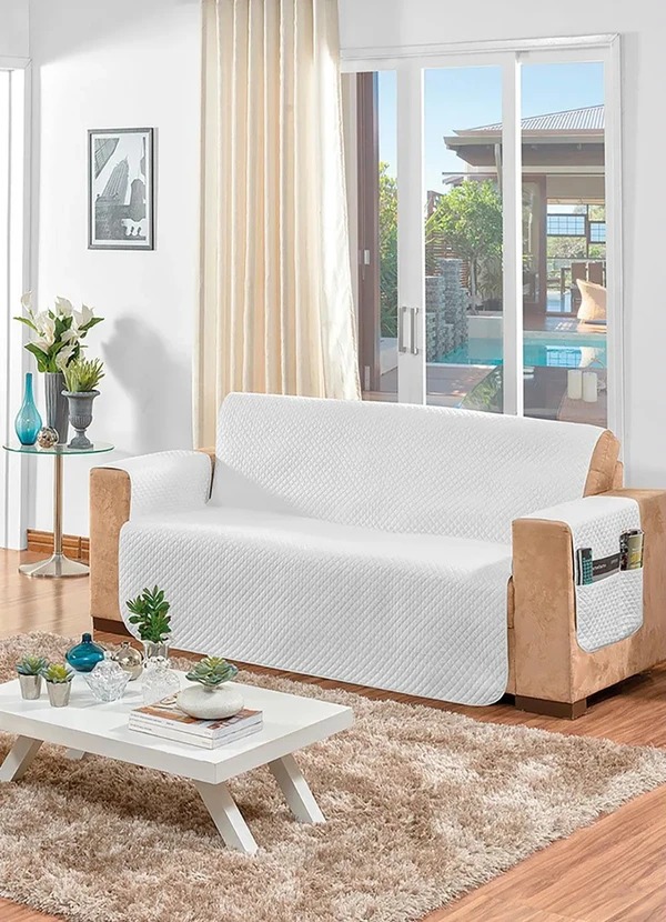 Lar e Lazer - Protetor para Sofá 2 e 3 Lugares Branco 2 Peças 2