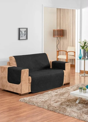 Lar e Lazer - Protetor para Sofá 2 e 3 Lugares Preto 2 Peças - LAR E LAZER
