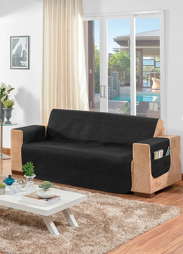 Lar e Lazer - Protetor para Sofá 2 e 3 Lugares Preto 2 Peças