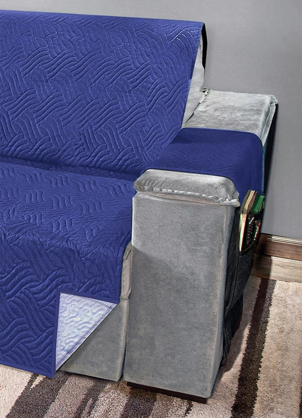 Lar e Lazer - Protetor para Sofá 3 Lugares Azul 1 Peça 3