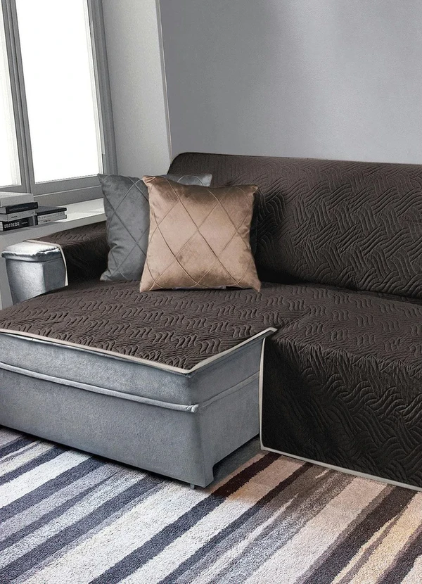 Lar e Lazer - Protetor para Sofá 3 Lugares Preto 1 Peça