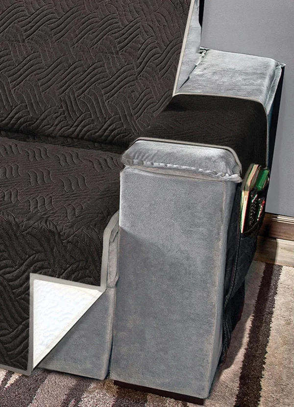 Lar e Lazer - Protetor para Sofá 3 Lugares Preto 1 Peça 3
