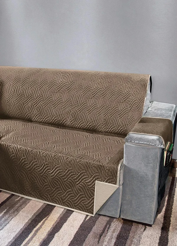 Lar e Lazer - Protetor para Sofá 3 Lugares Retrátil Marrom 2