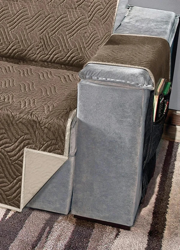 Lar e Lazer - Protetor para Sofá 3 Lugares Retrátil Marrom 3