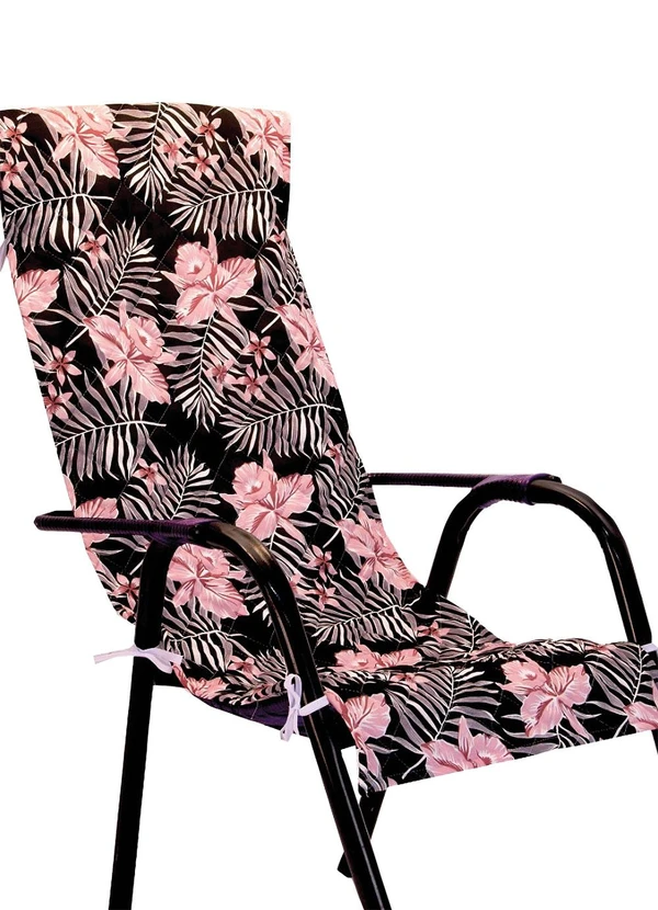 Bella Janela - Capa de Cadeira Espreguiçadeira Floral Rosa