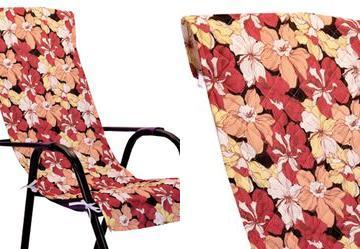 Capa de Cadeira Espregui�adeira Floral Vermelha