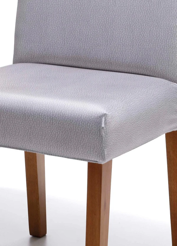 Bella Janela - Capa de Cadeira Malha Couro Titânio 1 Peça 2