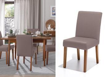 Capa de Cadeira Malha Lisa Amendoa 1 Pe�a