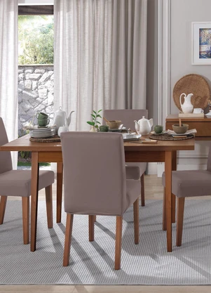 Bella Janela - Capa de Cadeira Malha Lisa Amendoa 1 Peça - BELLA JANELA