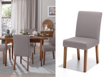 Capa de Cadeira Malha Cinza Duna