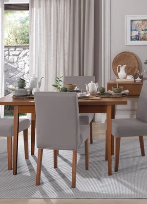 Bella Janela - Capa de Cadeira Malha Cinza Duna - BELLA JANELA