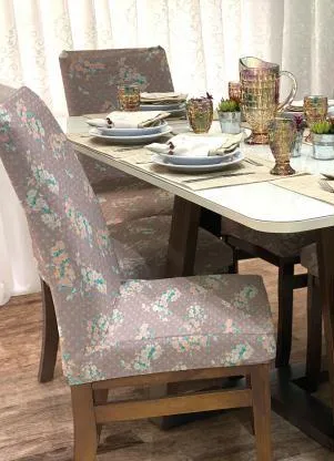 Lar e Lazer - Capa de Cadeira Poá Rosê 1 Peça - LAR E LAZER