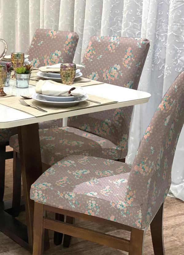 Lar e Lazer - Capa de Cadeira Poá Rosê 1 Peça 2