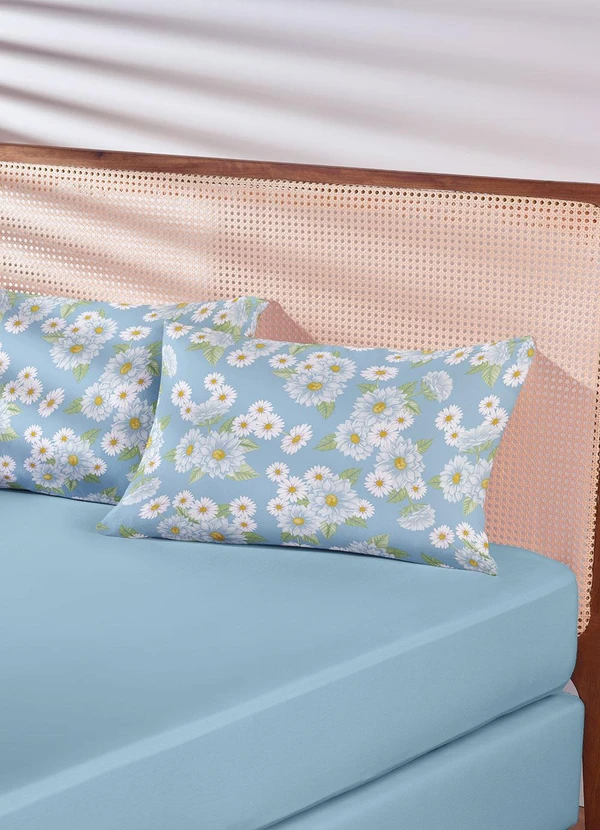 Lar e Lazer - Jogo de Cama Casal Floral Azul 3 Peças 2