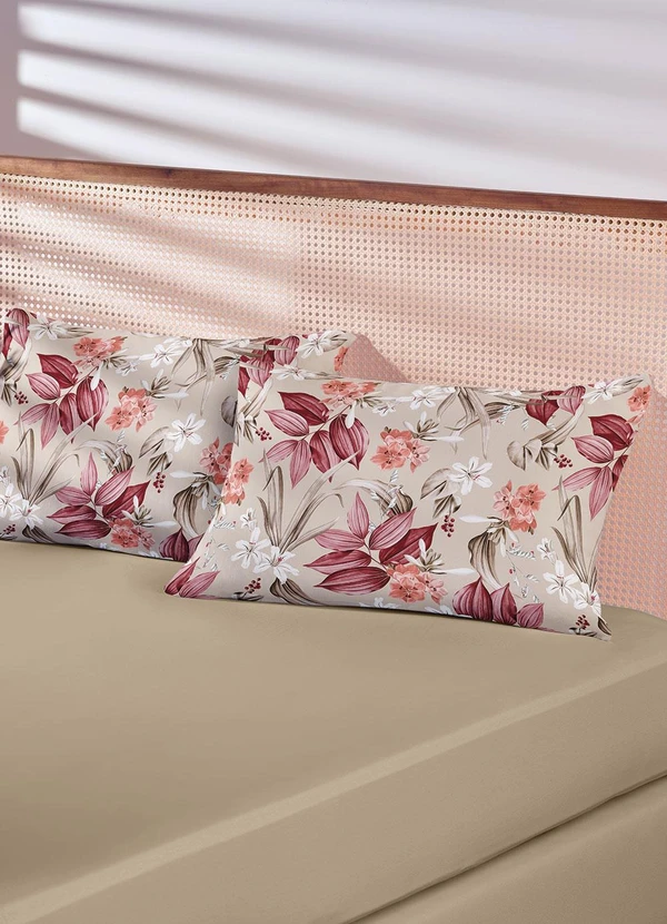 Lar e Lazer - Jogo de Cama Casal Floral Bege 3 Peças 2