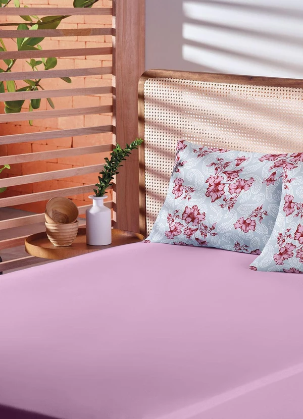 Lar e Lazer - Jogo de Cama Casal Floral Rosa 3 Peças