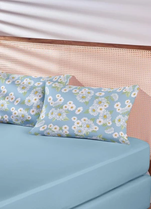 Lar e Lazer - Jogo de Cama Queen Floral Azul 3 Peças - LAR E LAZER