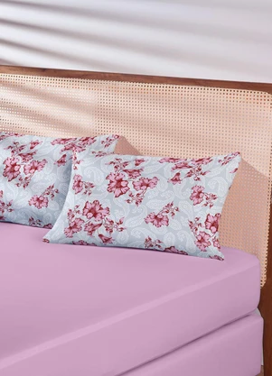 Lar e Lazer - Jogo de Cama Queen Floral Rosa 3 Peças - LAR E LAZER