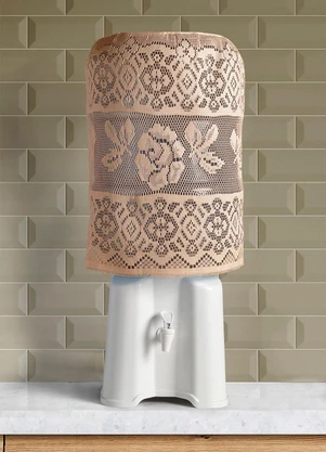 Lar e Lazer - Capa de Galão Renda Bege 20 Litros - LAR E LAZER