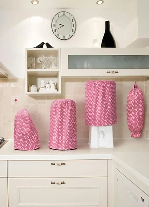 Lar e Lazer - Jogo de Cozinha Coração Goiaba 4 Peças - LAR E LAZER