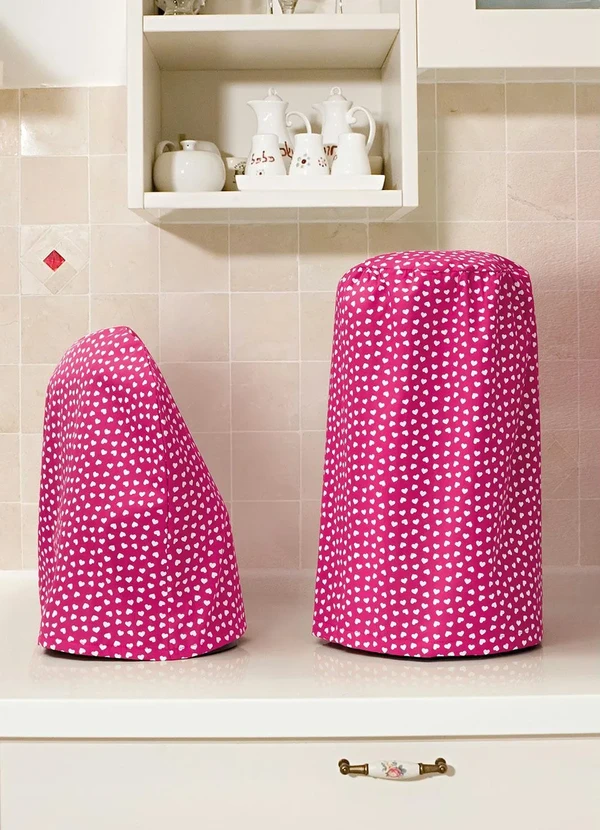 Lar e Lazer - Jogo de Cozinha Coração Rosa 4 Peças 2