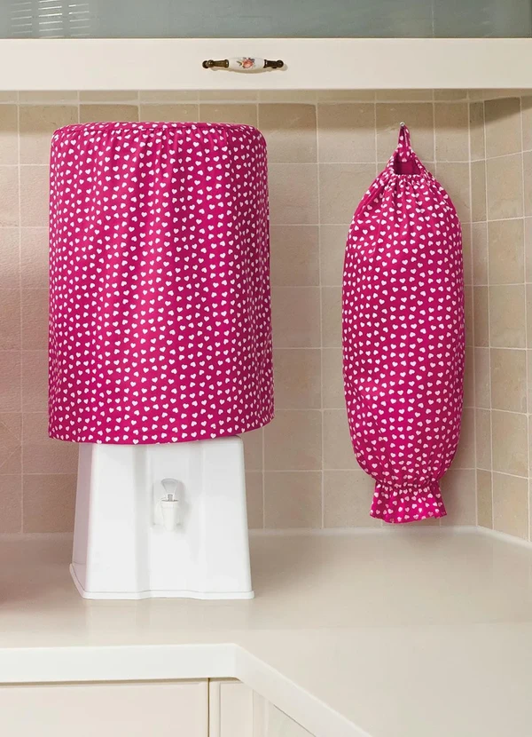 Lar e Lazer - Jogo de Cozinha Coração Rosa 4 Peças 3