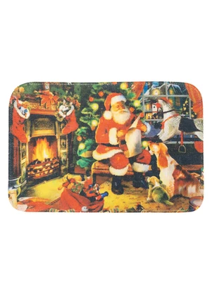 Lar e Lazer - Capacho Sublimático Papai Noel 1 Peça - LAR E LAZER
